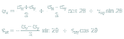 Deriving equations for Mohr's circle